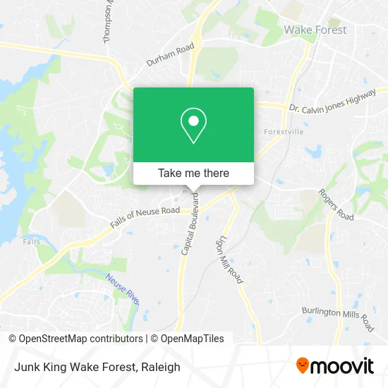 Junk King Wake Forest map