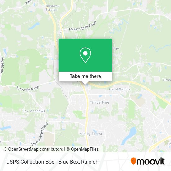 Mapa de USPS Collection Box - Blue Box