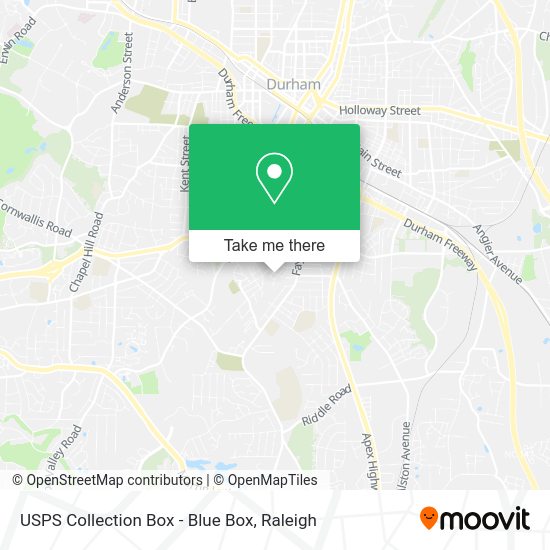 Mapa de USPS Collection Box - Blue Box