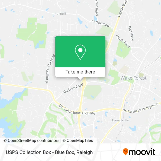 USPS Collection Box - Blue Box map