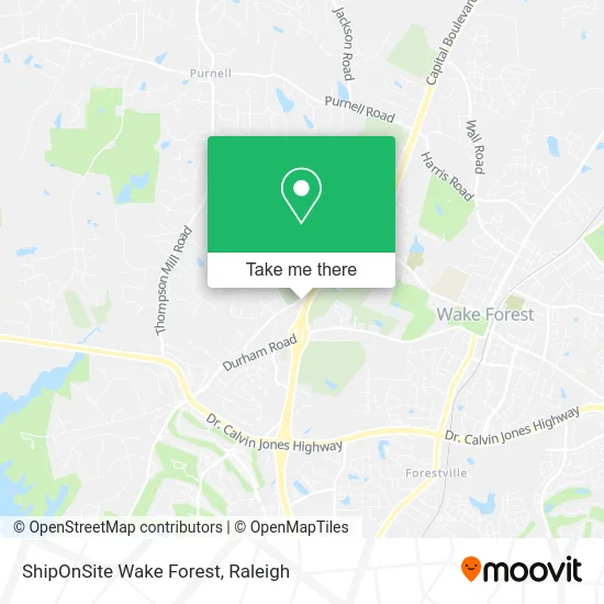 ShipOnSite Wake Forest map