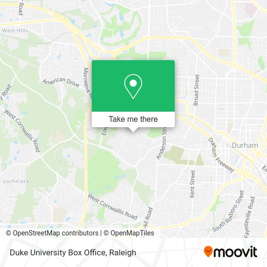 Mapa de Duke University Box Office