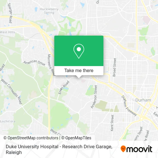 Mapa de Duke University Hospital - Research Drive Garage