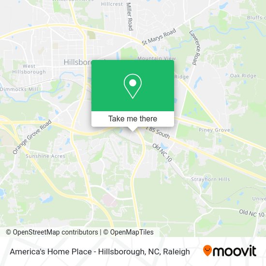 Mapa de America's Home Place - Hillsborough, NC