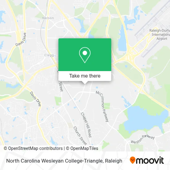 North Carolina Wesleyan College-Triangle map