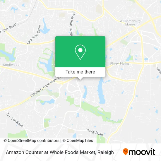 Amazon Counter at Whole Foods Market map