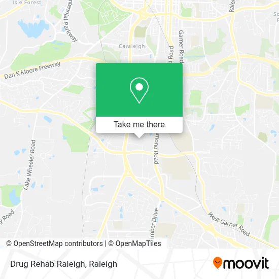 Drug Rehab Raleigh map