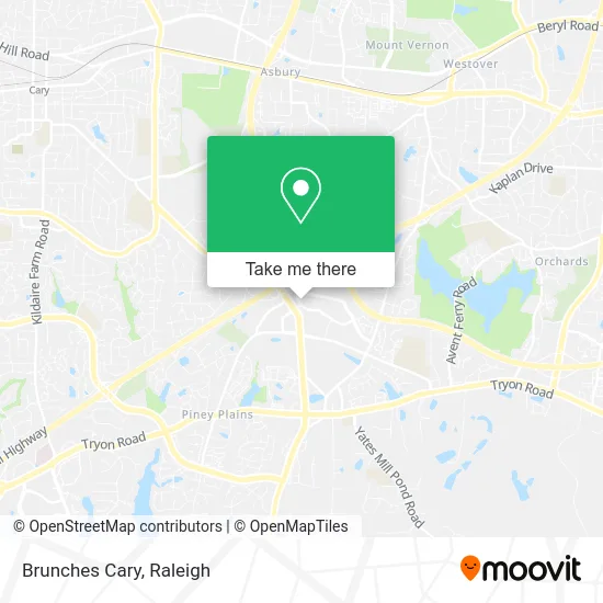 Brunches Cary map