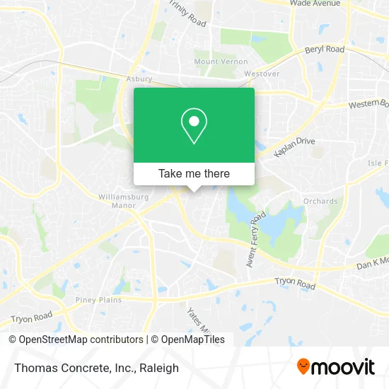 Mapa de Thomas Concrete, Inc.