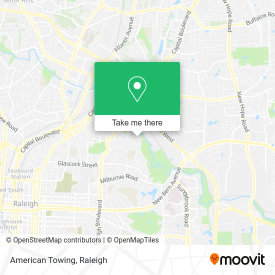 American Towing map