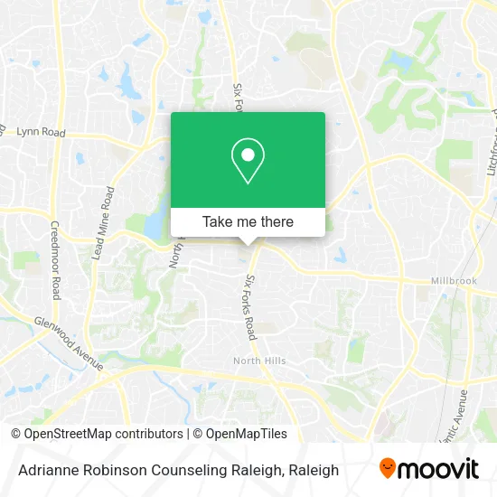 Adrianne Robinson Counseling Raleigh map