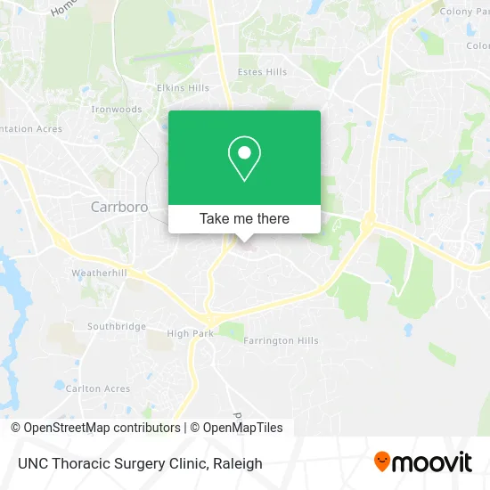 UNC Thoracic Surgery Clinic map
