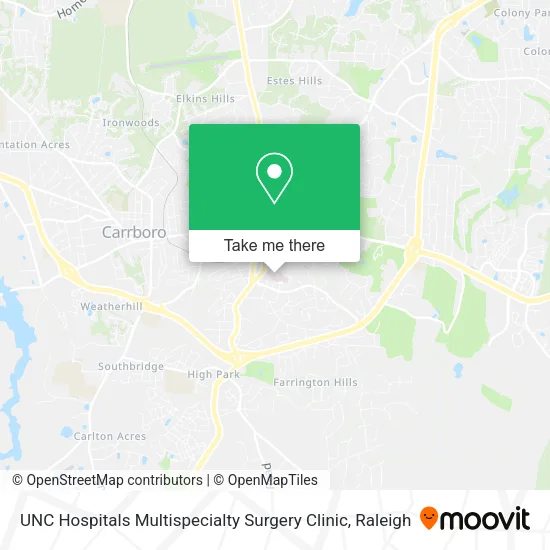 Mapa de UNC Hospitals Multispecialty Surgery Clinic