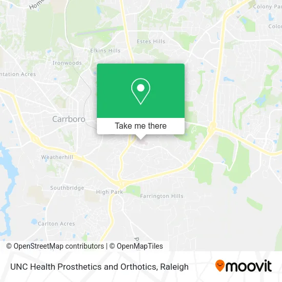 Mapa de UNC Health Prosthetics and Orthotics