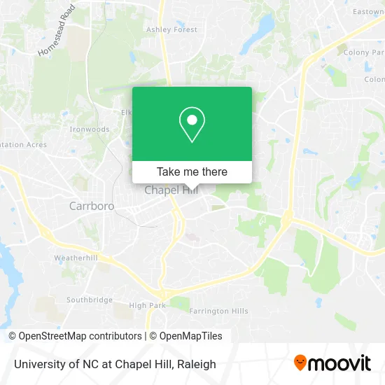 University of NC at Chapel Hill map