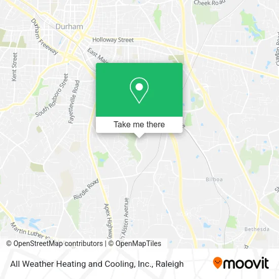 Mapa de All Weather Heating and Cooling, Inc.