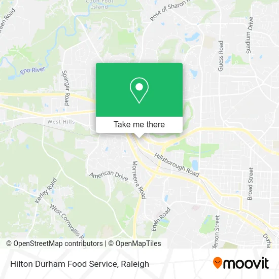 Hilton Durham Food Service map