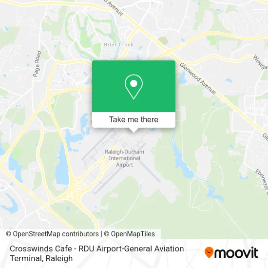 Crosswinds Cafe - RDU Airport-General Aviation Terminal map