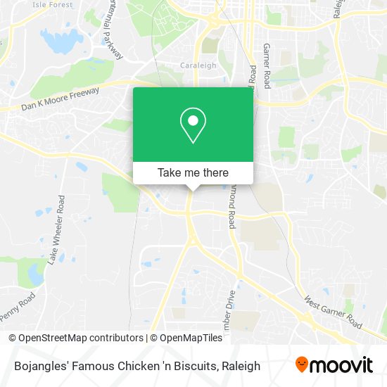 Bojangles' Famous Chicken 'n Biscuits map