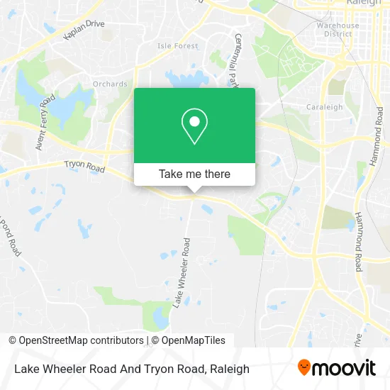 Lake Wheeler Road And Tryon Road map