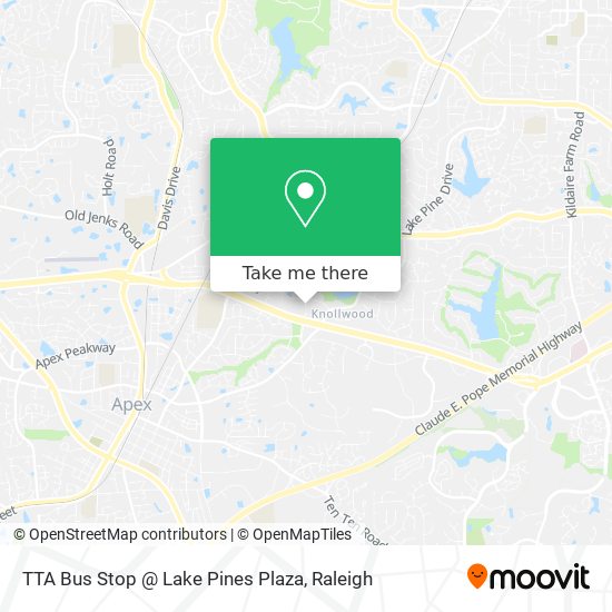 Mapa de TTA Bus Stop @ Lake Pines Plaza
