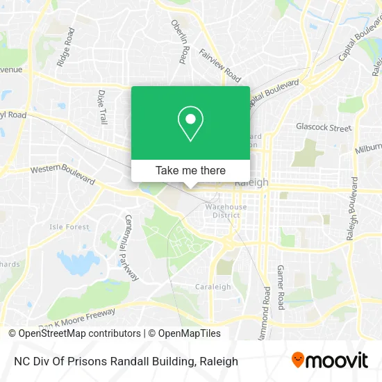 Mapa de NC Div Of Prisons Randall Building