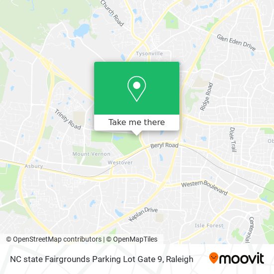 NC state Fairgrounds Parking Lot Gate 9 map