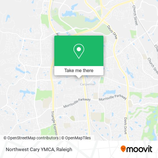 Northwest Cary YMCA map