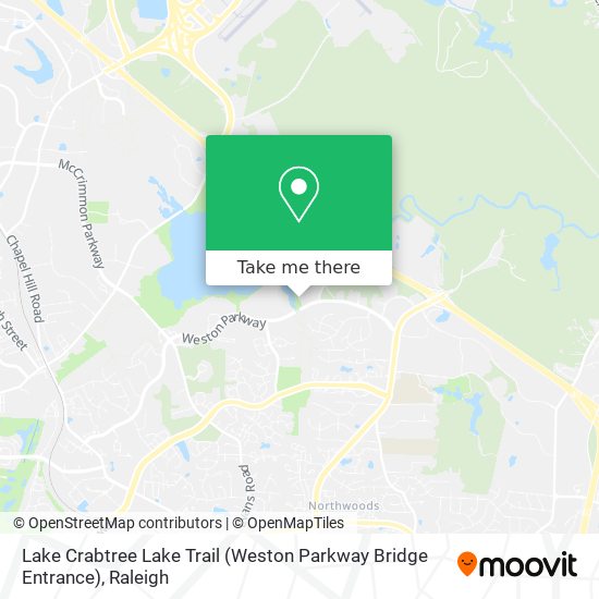 Mapa de Lake Crabtree Lake Trail (Weston Parkway Bridge Entrance)