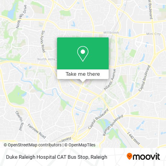 Mapa de Duke Raleigh Hospital CAT Bus Stop