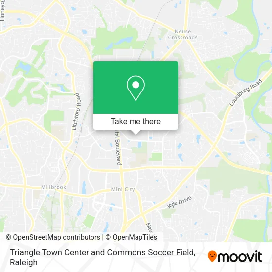 Mapa de Triangle Town Center and Commons Soccer Field