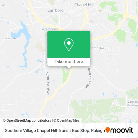 Mapa de Southern Village Chapel Hill Transit Bus Stop