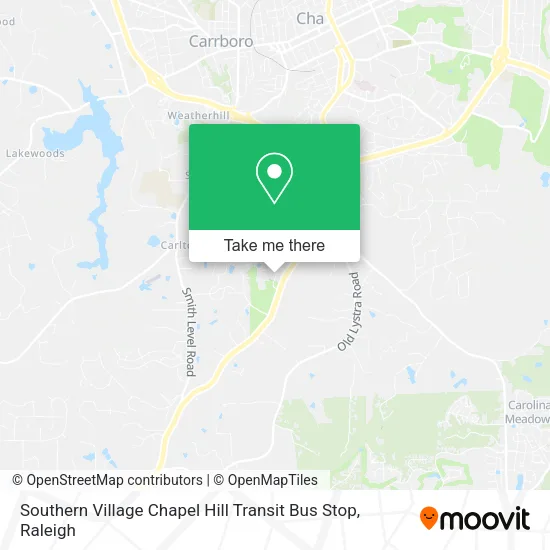 Mapa de Southern Village Chapel Hill Transit Bus Stop