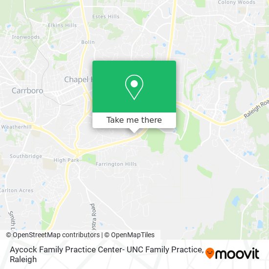 Mapa de Aycock Family Practice Center- UNC Family Practice