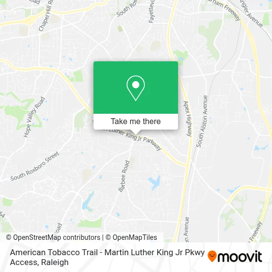 American Tobacco Trail - Martin Luther King Jr Pkwy Access map