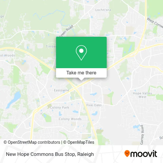 New Hope Commons Bus Stop map