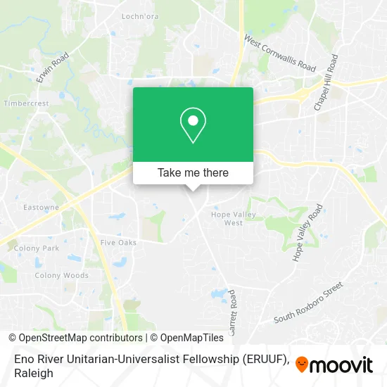 Mapa de Eno River Unitarian-Universalist Fellowship (ERUUF)