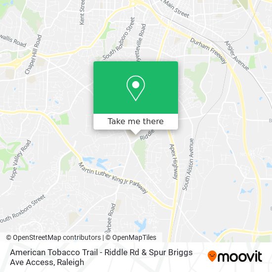 American Tobacco Trail - Riddle Rd & Spur Briggs Ave Access map