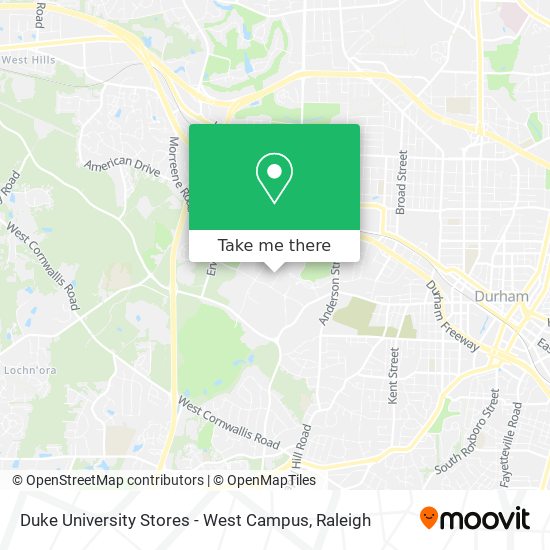 duke university west campus map