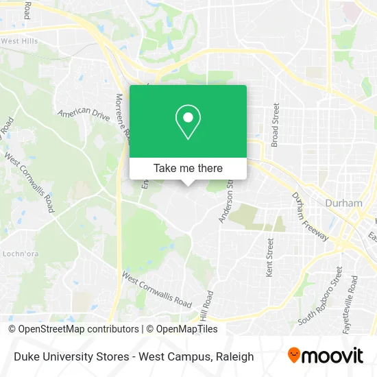 Duke University Stores - West Campus map