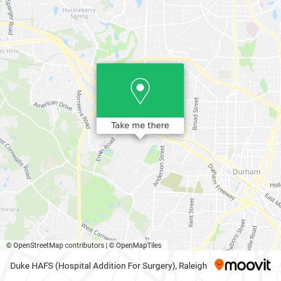Duke HAFS (Hospital Addition For Surgery) map