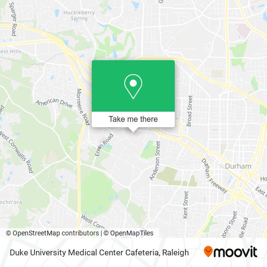 Duke University Medical Center Cafeteria map