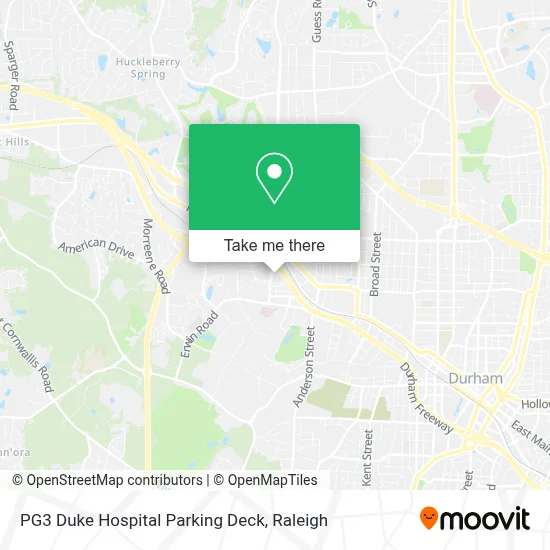 PG3 Duke Hospital Parking Deck map