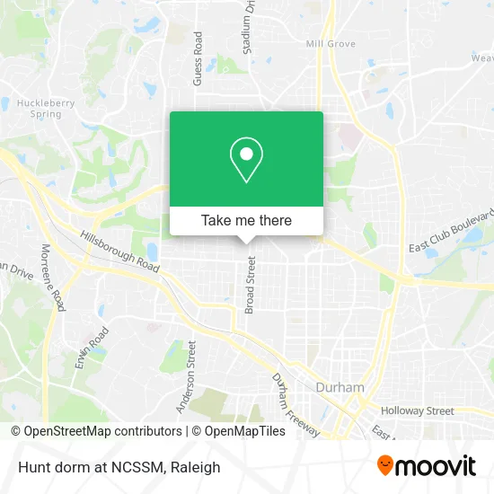 Hunt dorm at NCSSM map