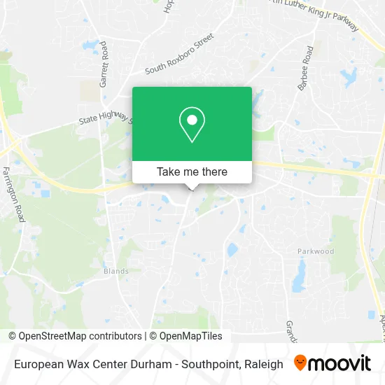 European Wax Center Durham - Southpoint map
