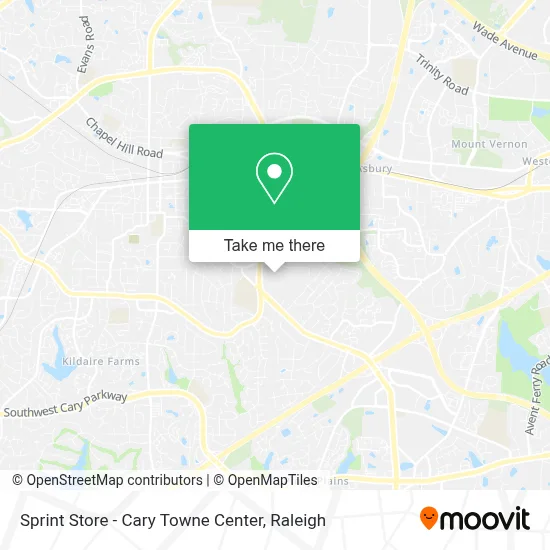 Sprint Store - Cary Towne Center map