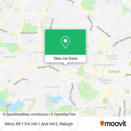 Wknc 88.1 Fm Hd-1 And Hd-2 map