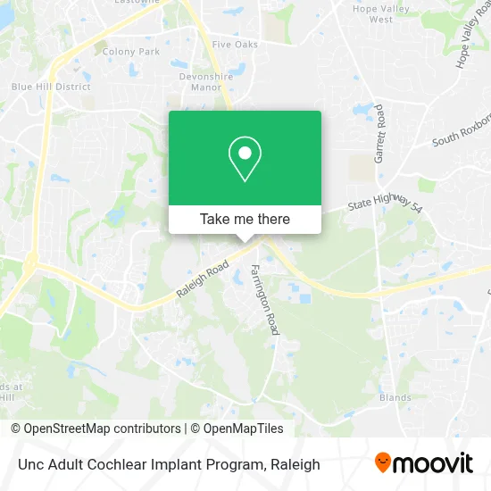 Unc Adult Cochlear Implant Program map