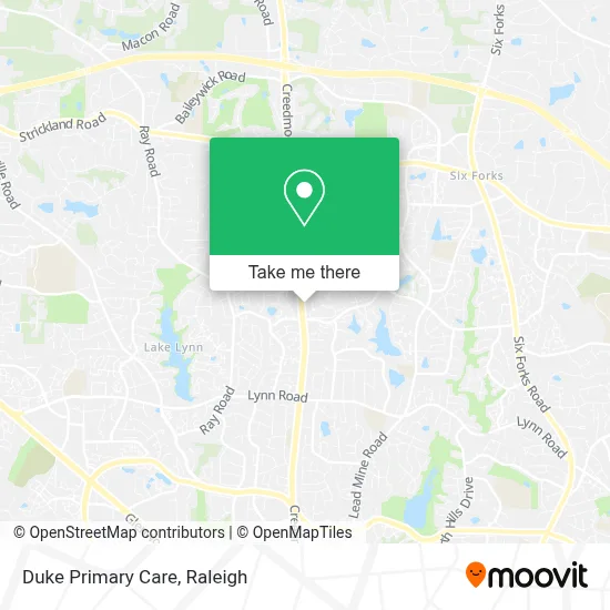 Duke Primary Care map