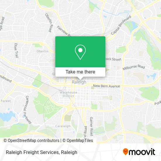 Raleigh Freight Services map